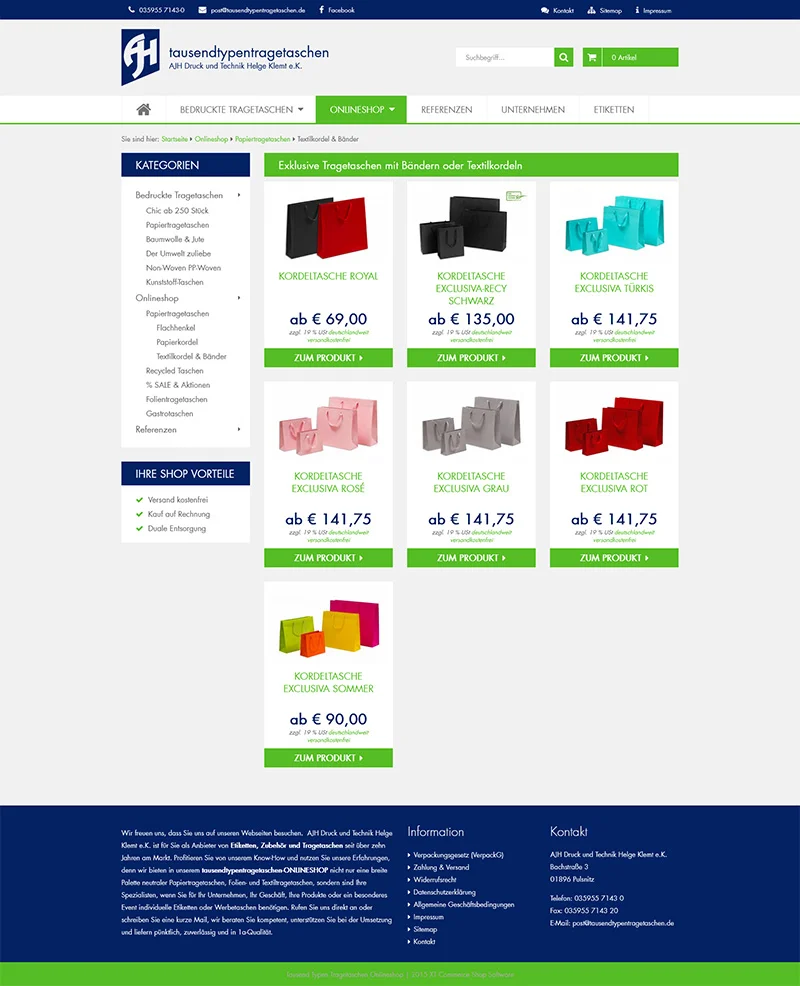 Onlineshop Tausendtypentragetaschen – Screenshot Fullsize Unterseite Onlineshop Tausendtypentragetaschen - Screenshot Fullsize Unterseite