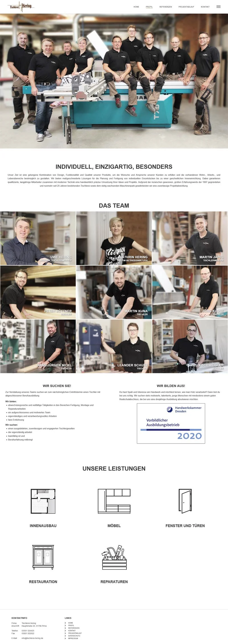 Tischlerei Hering – Screenshot Fullsize Unterseite Tischlerei Hering - Screenshot Fullsize Unterseite