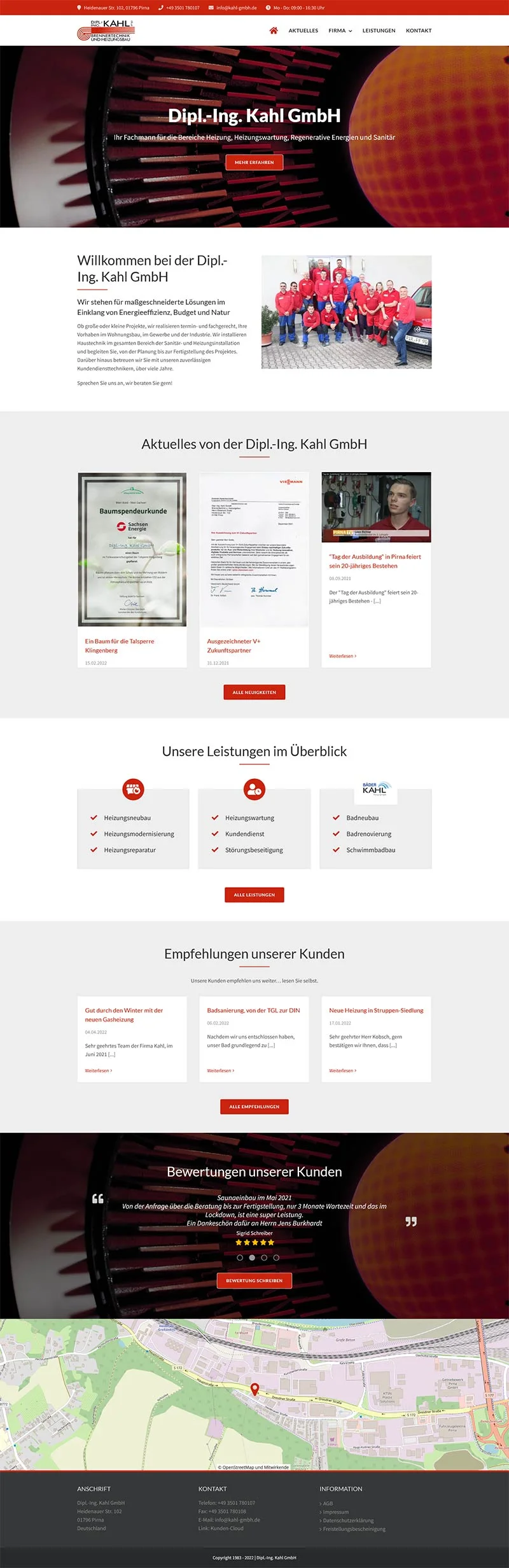 Dipl.-Ing. Kahl GmbH - Screenshot Fullsize Startseite
