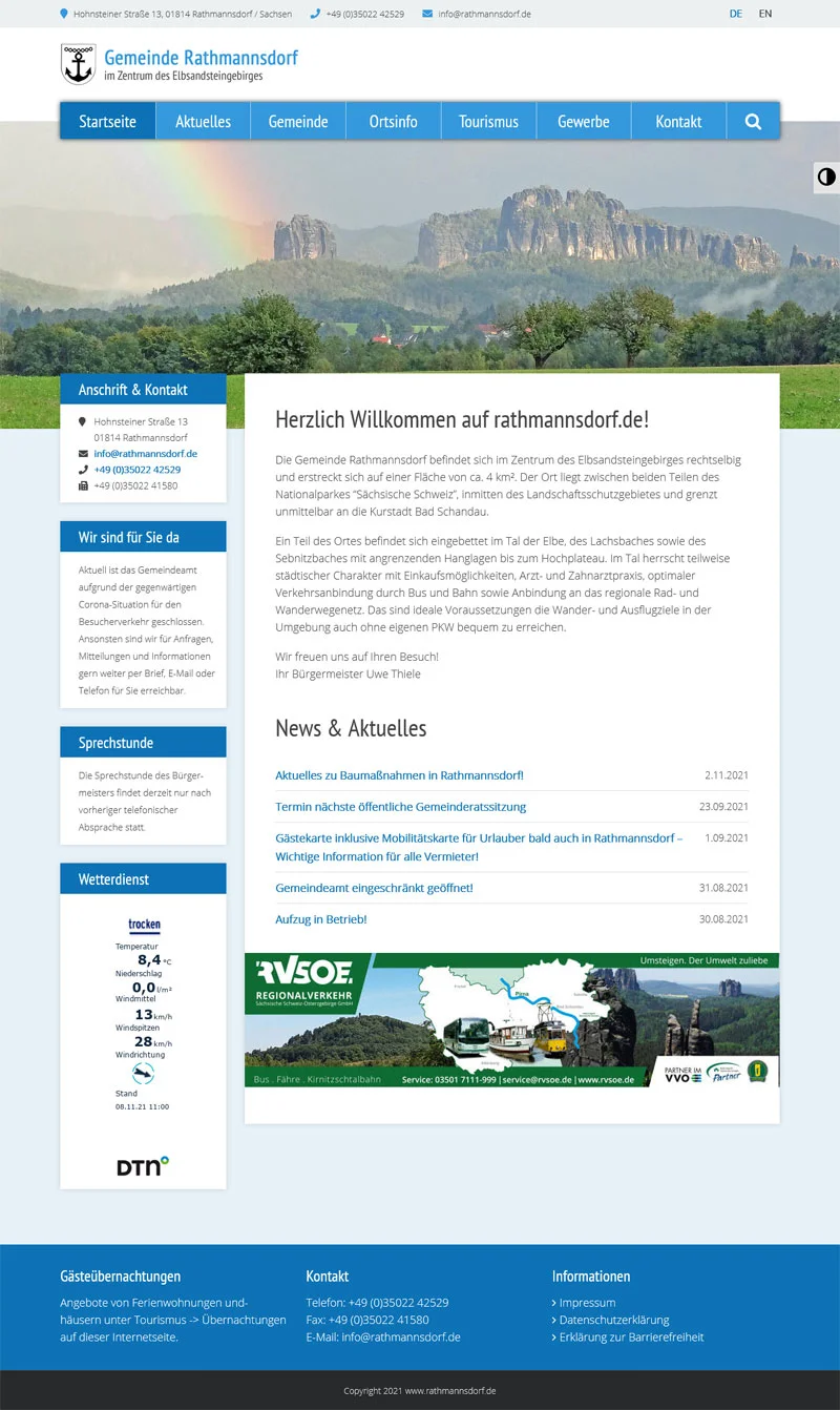 Rathmannsdorf - Screenshot Fullsize Startseite