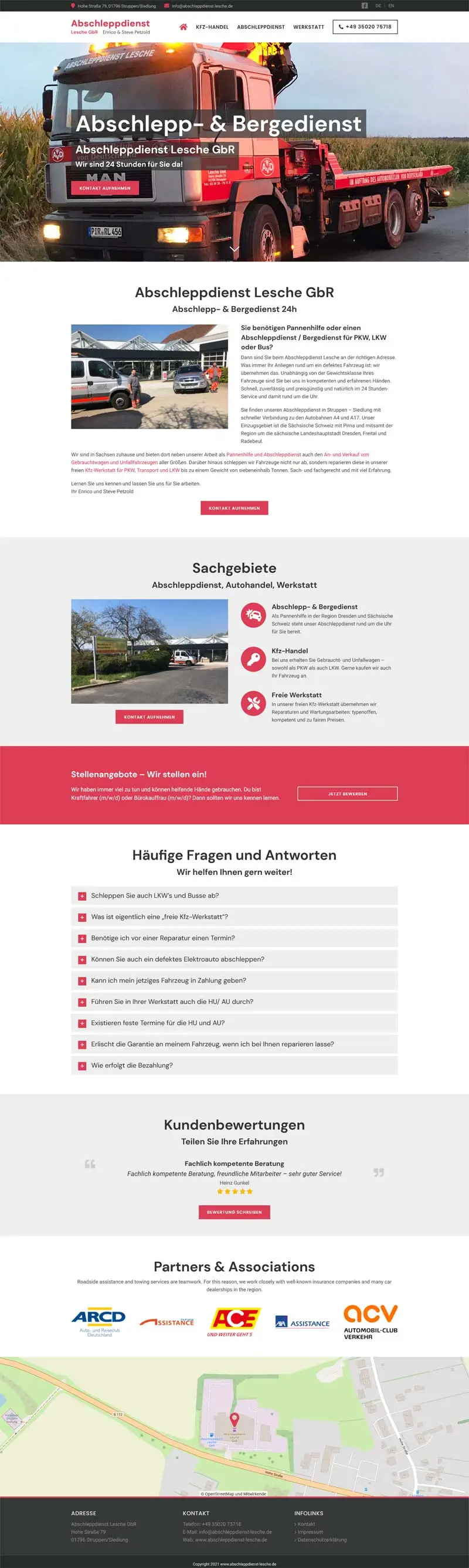 Abschleppdienst Lesche – Screenshot Fullsize Startseite Abschleppdienst Lesche - Screenshot Fullsize Startseite