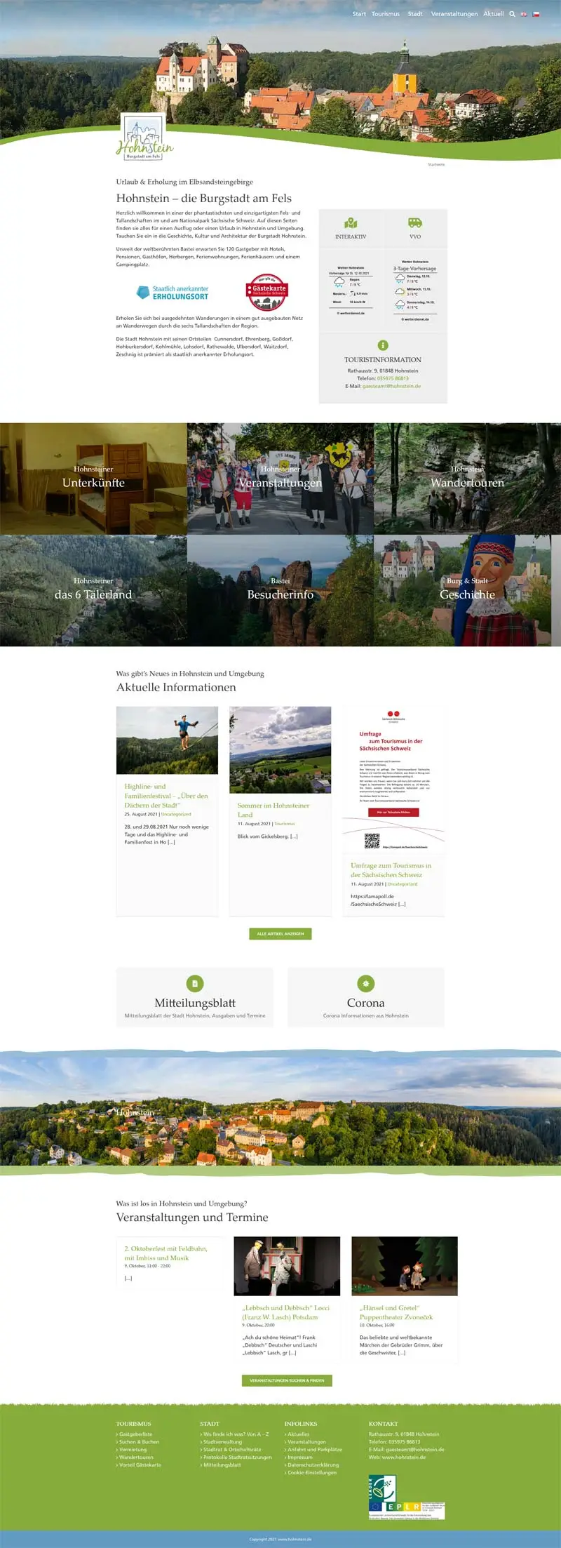 Burgstadt Hohnstein - Screenshot Fullsize Startseite