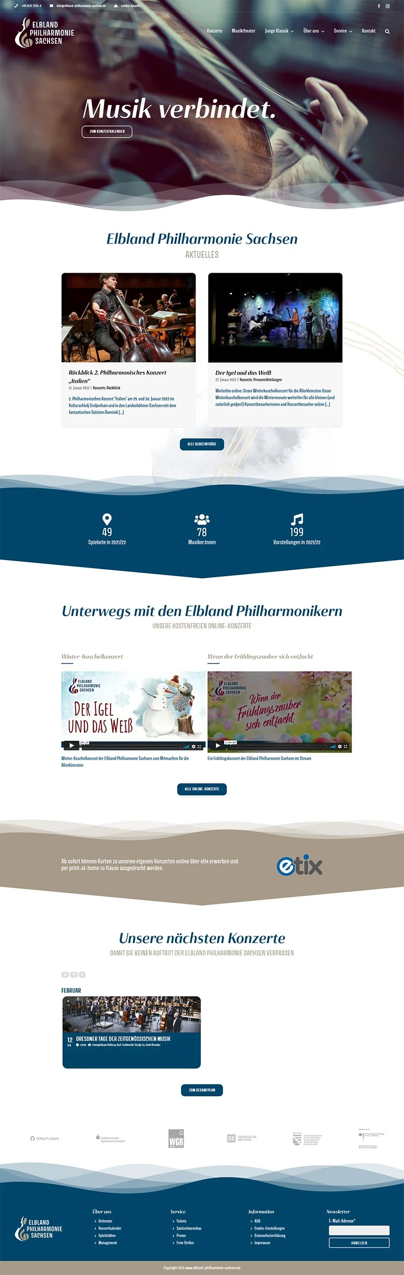 Elbland Philharmonie Sachsen - Screenshot Fullsize Startseite