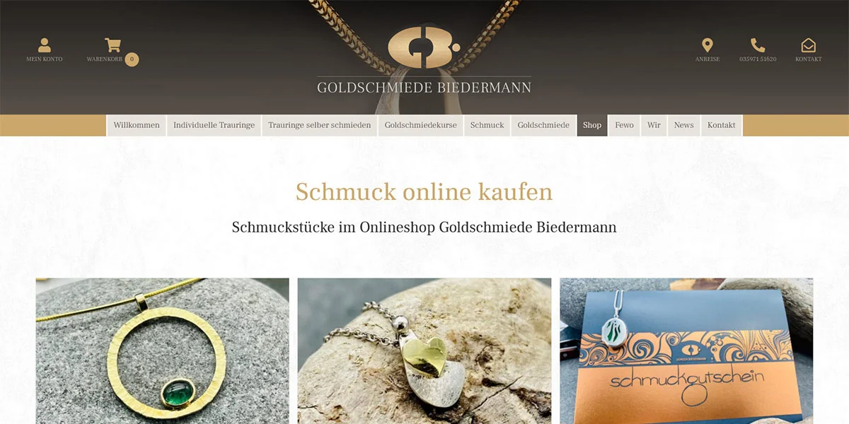 Onlineshop Goldschmiede Biedermann