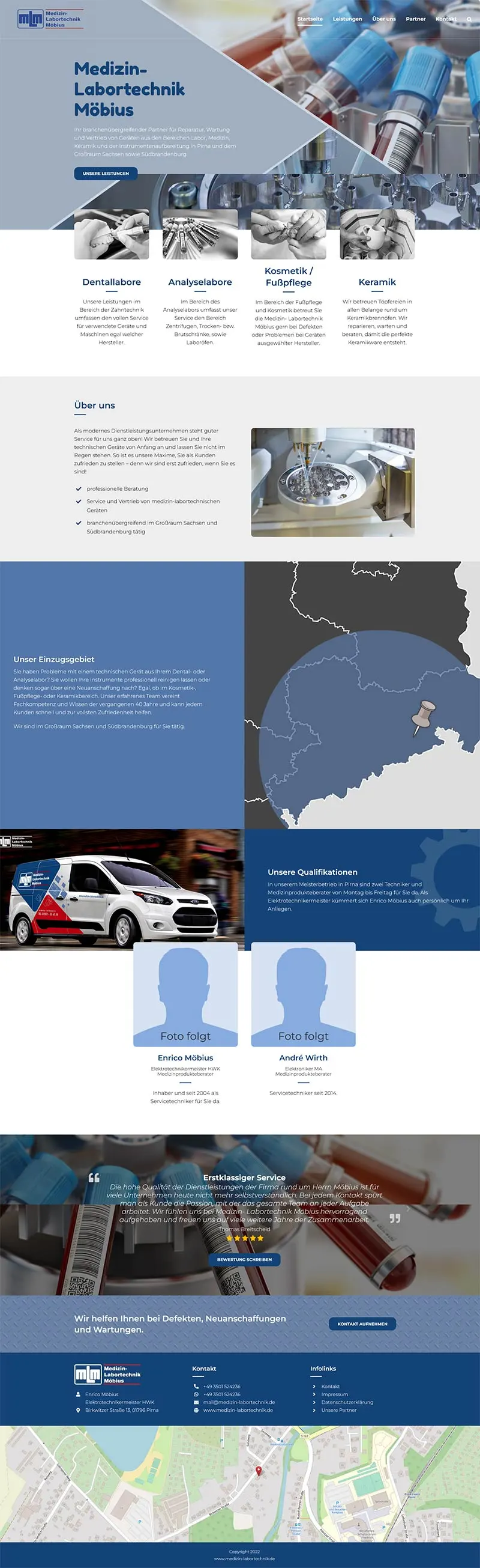 Medizin- Labortechnik Möbius in Pirna - Screenshot Fullsize Startseite