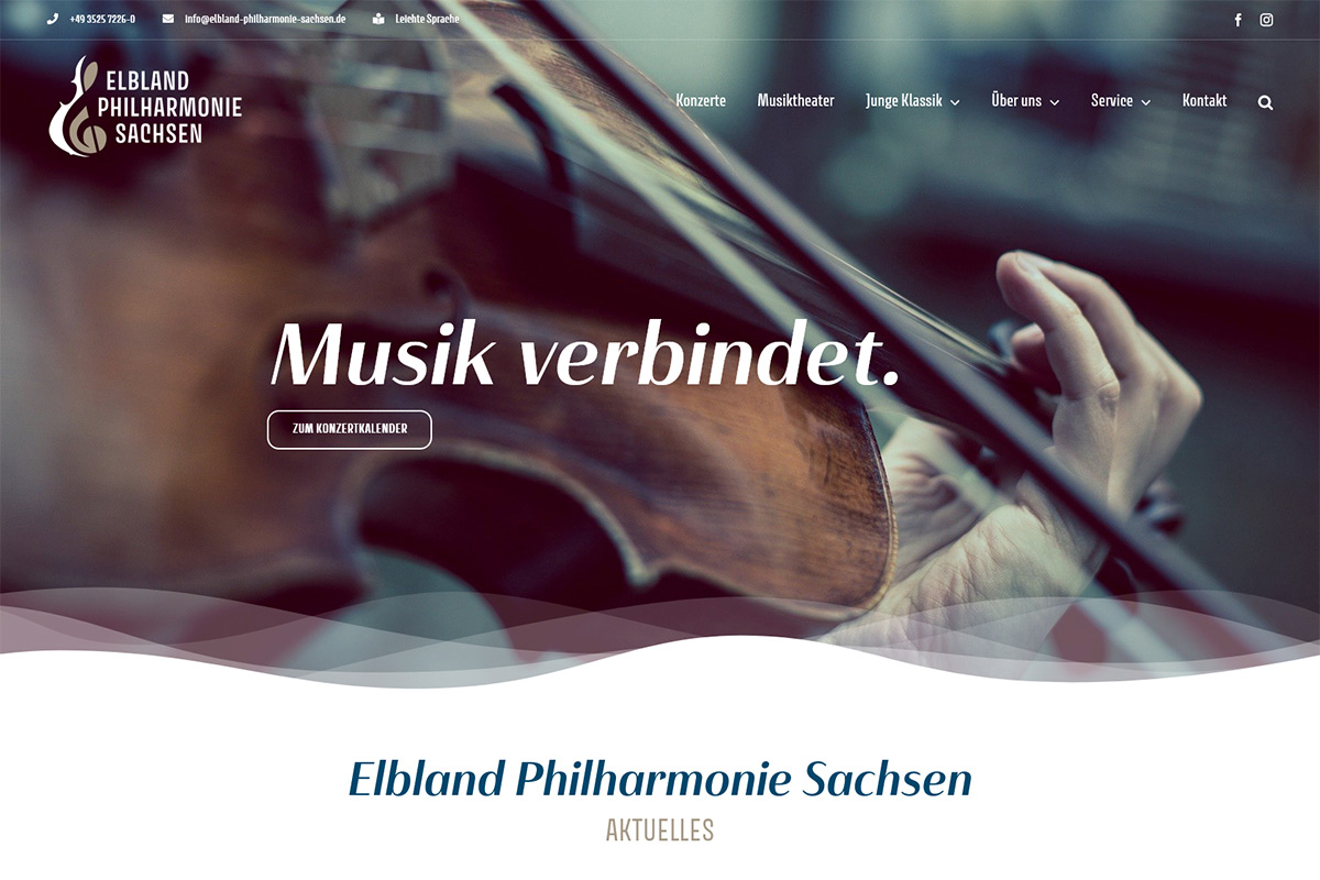 Webdesign für die Elbland Philharmonie Sachsen