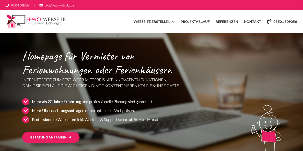 Fewo-Webseite Screenshot Desktop