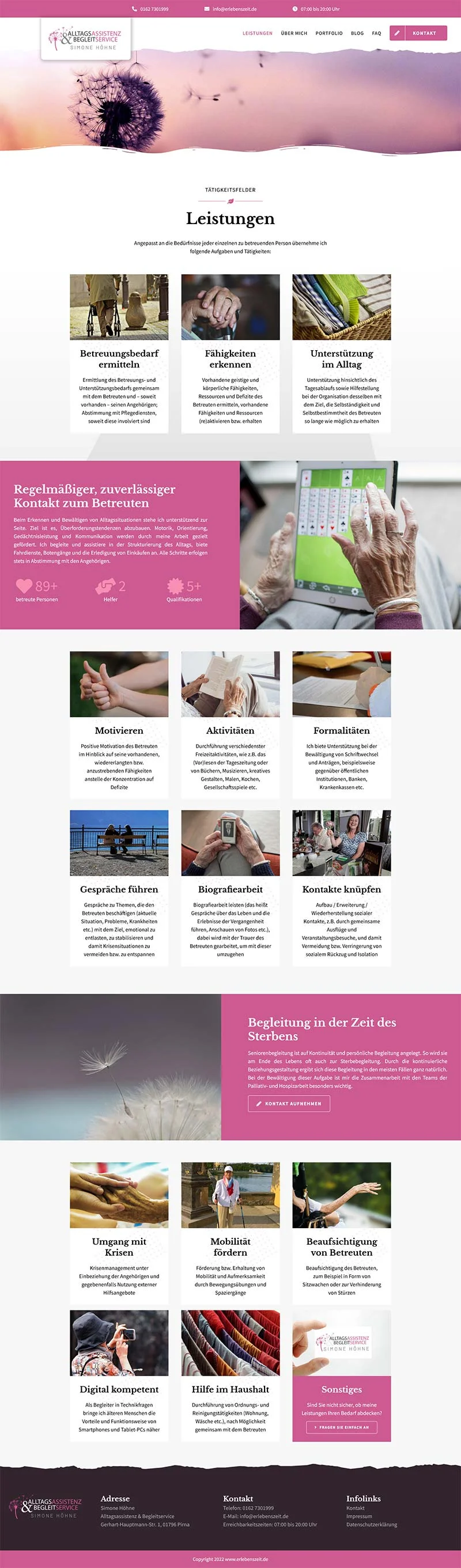 Alltagsassistenz & Begleitservice Simone Höhne - Screenshot Fullsize Unterseite
