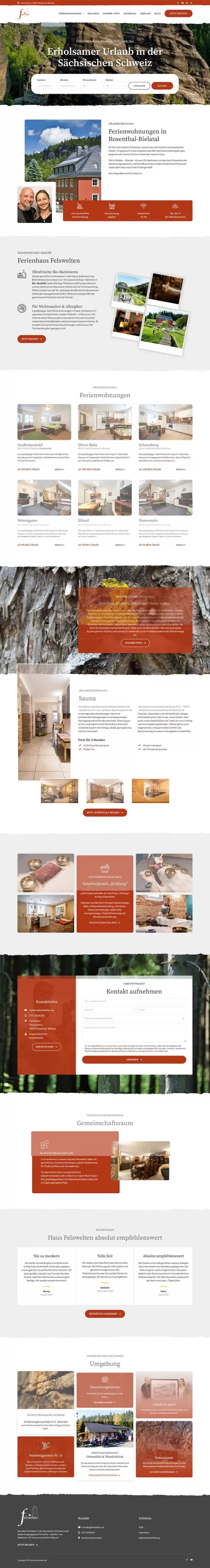 Ferienhaus Felswelten - Screenshot Fullsize Startseite