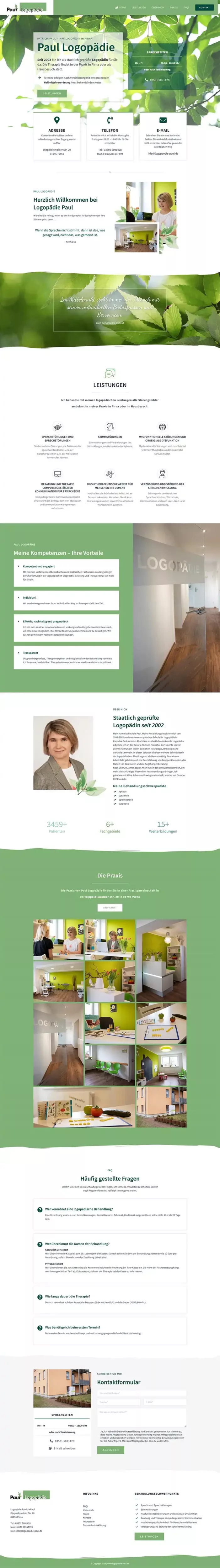 Speech therapy Patricia Paul - Screenshot Fullsize Home page