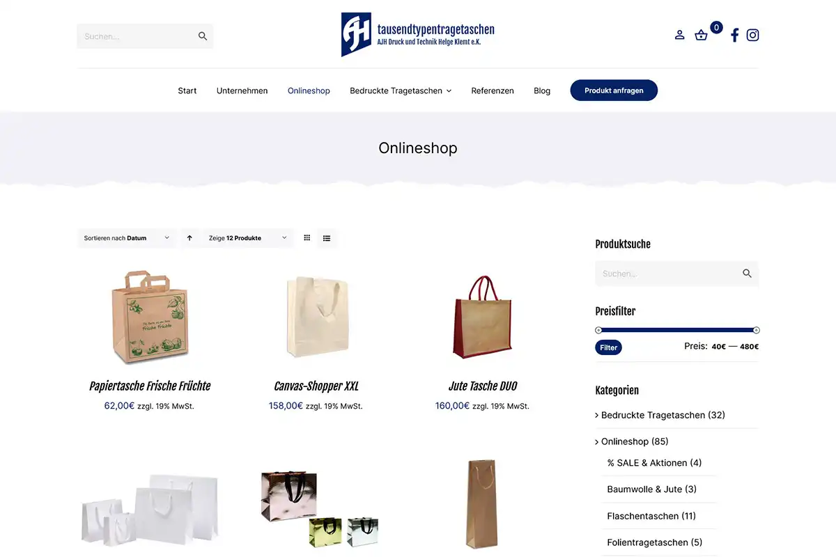 iTanum Internetagentur aus Pirna - Blog - neuer Onlineshop Tausendtypentragetaschen