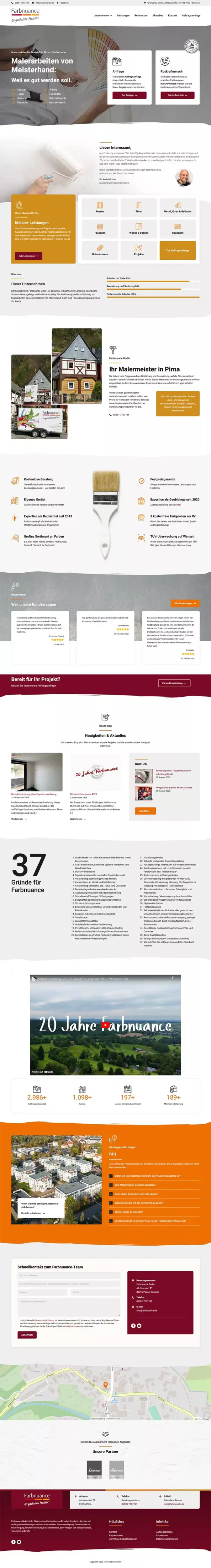 Farbnuance GmbH - Screenshot Fullsize Startseite