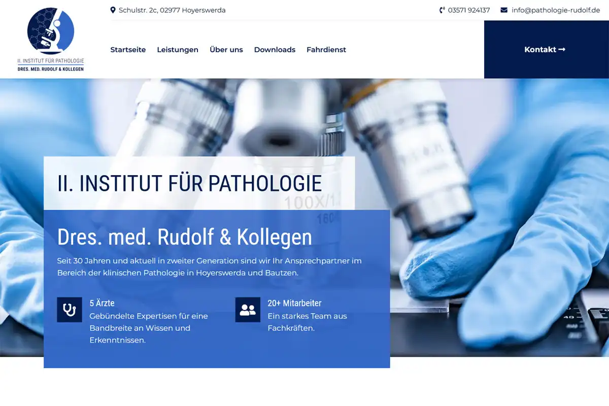 Pathologie Rudolf - Screenshot Desktop Blog