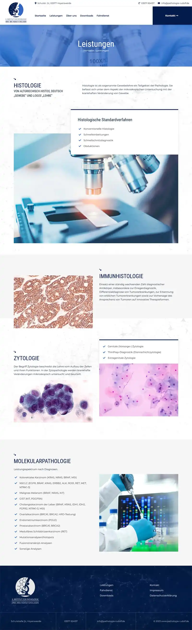 Pathologie Rudolf - Screenshot Fullsize Unterseite