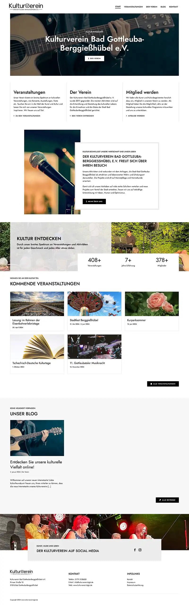 Cultural Association Bad Gottleuba-Berggiesshübel e.V.- Screenshot Fullsize Homepage