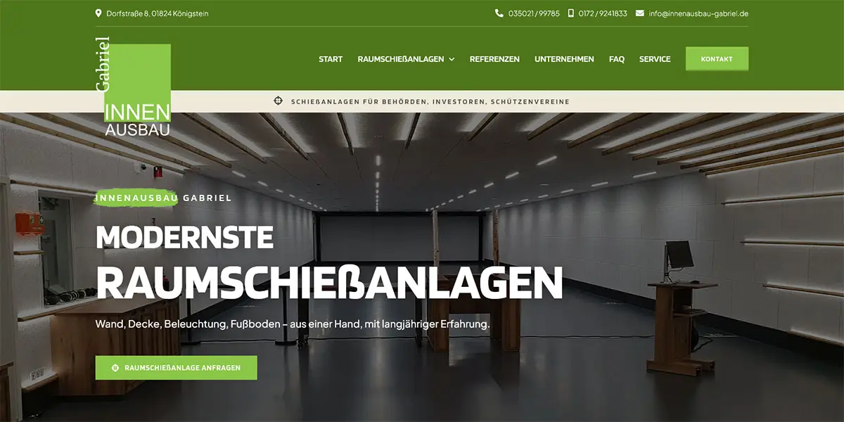 Innenausbau Gabriel – Raumschießanlagen – Screenshot Desktop Innenausbau Gabriel - Raumschießanlagen