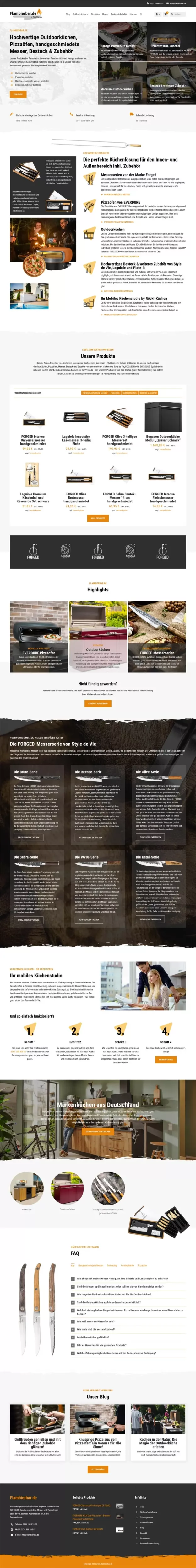 Flambierbar.de – Screenshot Fullsize Startseite Flambierbar.de by Röckl Küchen - Screenshot Fullsize Startseite