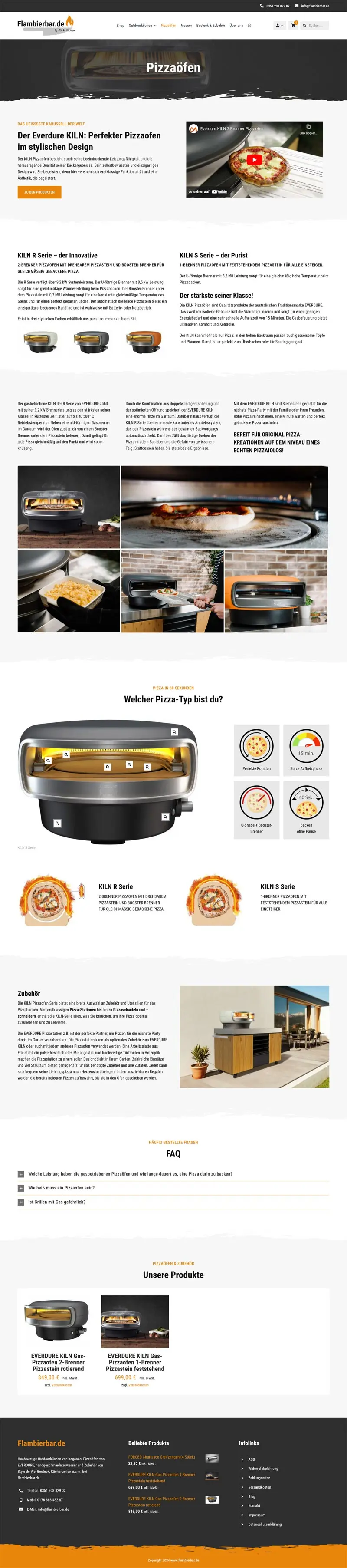 Flambierbar.de – Screenshot Fullsize Unterseite Flambierbar.de by Röckl Küchen - Screenshot Fullsize Unterseite