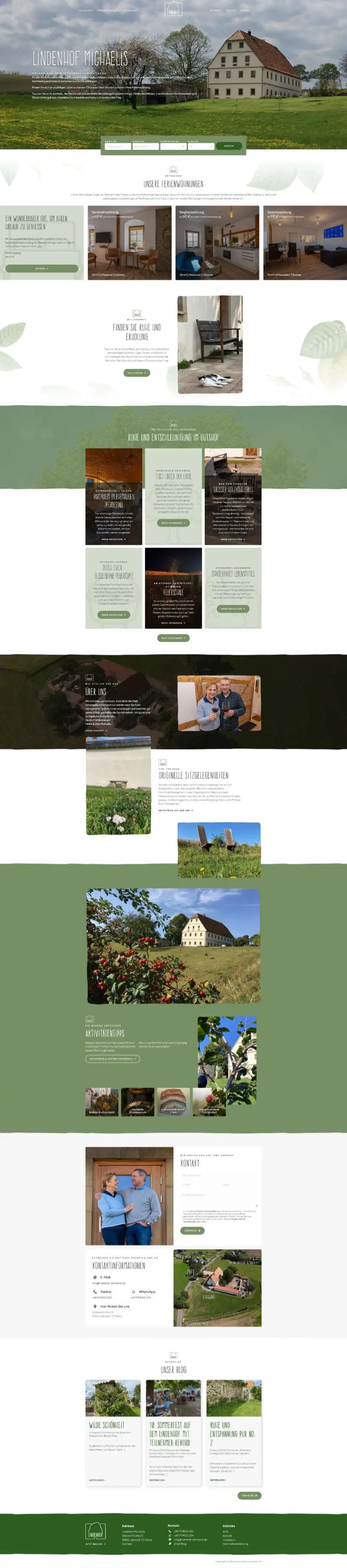 Lindenhof Michaelis – Urlaub auf dem historischen Gutshof – Screenshot Fullsize Startseite Lindenhof Michaelis - Urlaub auf dem historischen Gutshof - Screenshot Fullsize Startseite
