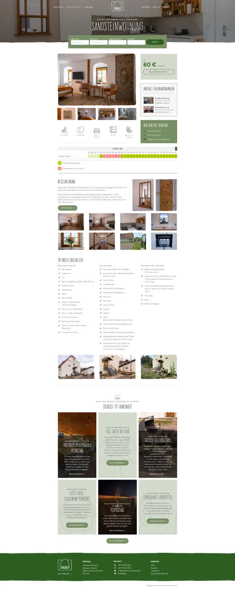 Lindenhof Michaelis – Urlaub auf dem historischen Gutshof – Screenshot Fullsize Unterseite Lindenhof Michaelis - Urlaub auf dem historischen Gutshof - Screenshot Fullsize Unterseite